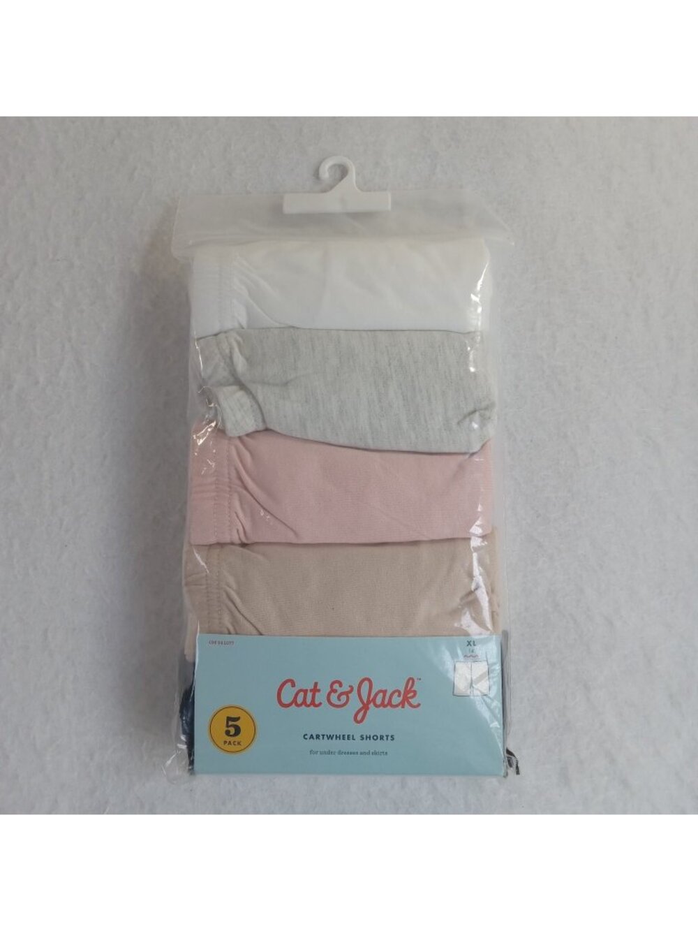 Cat & Jack Girls' Size XL 5-Pack Cartwheel Shorts Under Dresses Skirts Cotton